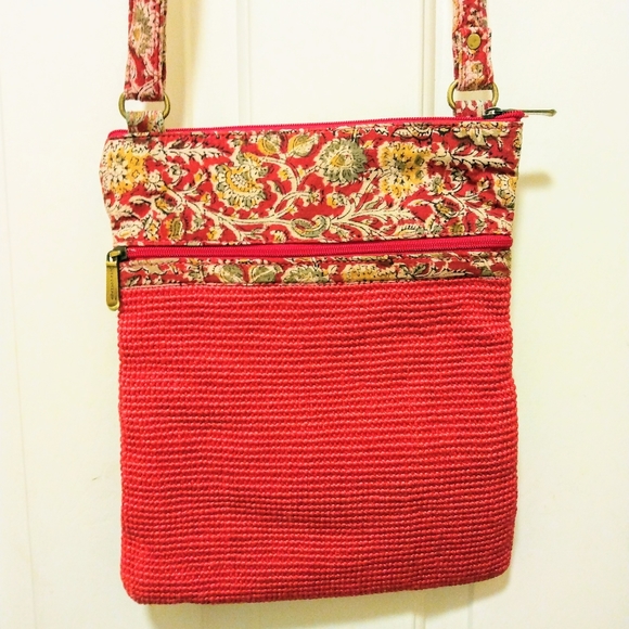 Fabric & Crochet Knit Cross Body Bag - Picture 2 of 16